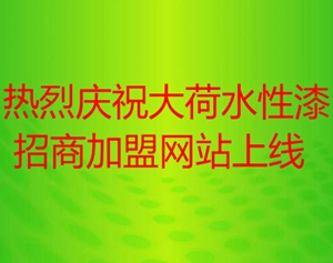 大荷水性漆招商加盟新网站上线啦！