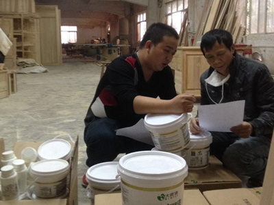 大荷漆“高服务”助力元凯家具厂把握水性漆涂装未来！